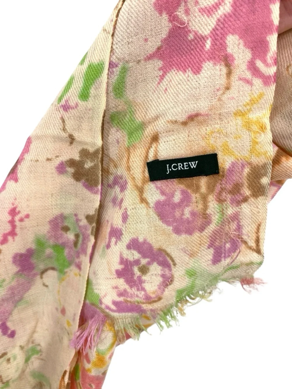 J. Crew Wool Floral Colorful Scarf Shawl Wrap